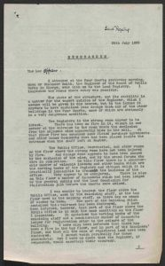 Extract from Memorandum by Raymond Smith dated 20th July 1922