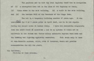 Extract of Letter of 4th September 1922 between Land Registry and Ministry of Home Affairs