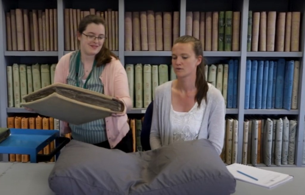 Customer in Genealogical Room in Registry of Deeds