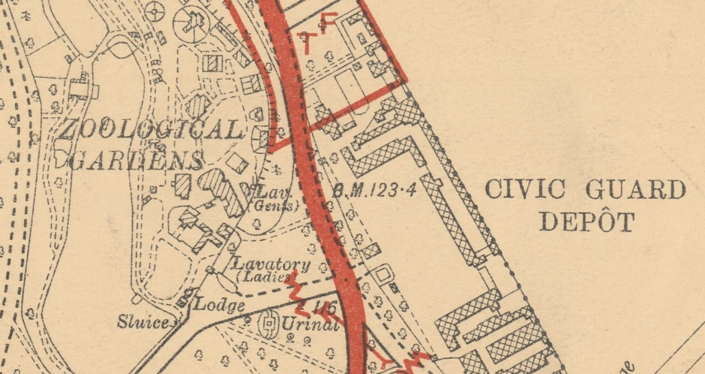 Temporary additions to the map outlined in red